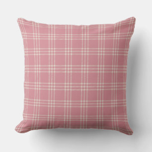Dusty Pink Tartan Plaid Pattern Cushion