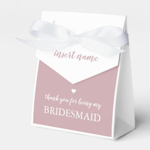 Dusty Pink Thank You for Being My Bridesmaid Favour Box