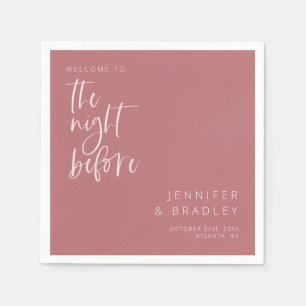 Dusty Pink The Night Before Rehearsal Dinner  Napkin