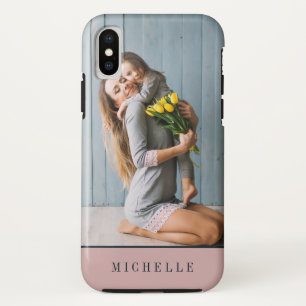 Dusty PInk    Vertical photo monogram personalised iPhone XS Case