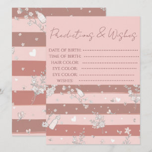 Dusty Pink Vintage Floral Baby Predictions Game