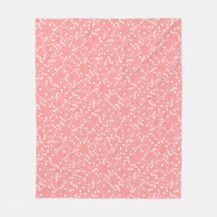 Dusty Pink Vintage Floral Soft Fleece Blanket