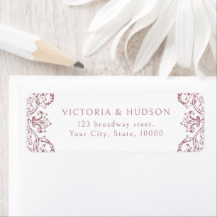 Dusty Pink Vintage Frame Elegant Return Address