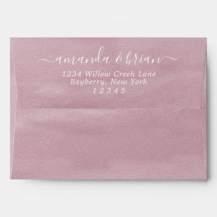 Dusty Pink Watercolor Paper Script Lettering 5x7 Envelope