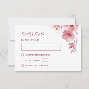 Dusty Pink Watercolor Wedding RSVP Card
