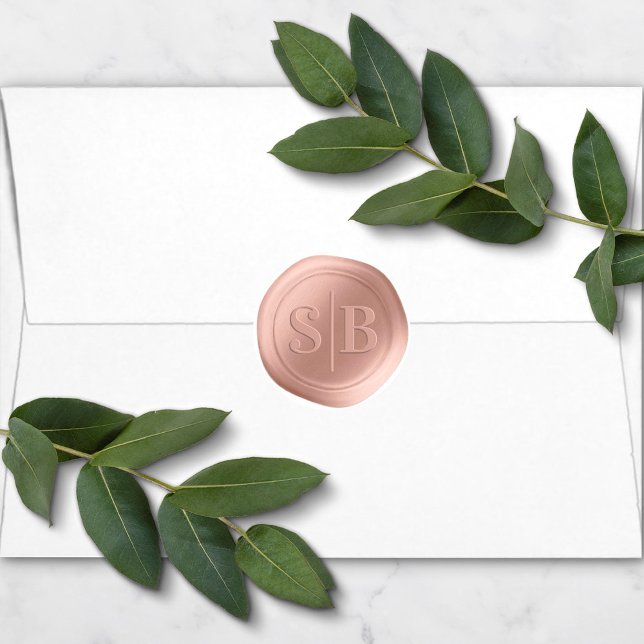 Dusty Pink Wax Seal Wedding Monogram Sticker (Creator Uploaded)