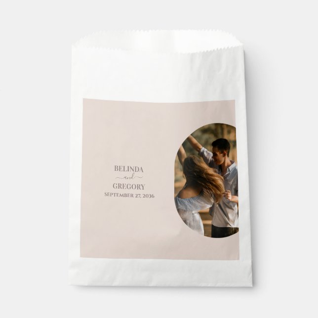 Dusty Pink We Do Minimalist Photo Wedding  Favour Bags (Front)