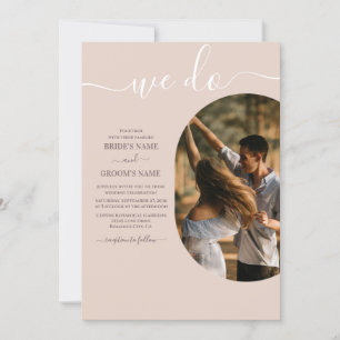 Dusty Pink We Do Minimalist Photo Wedding Invitation