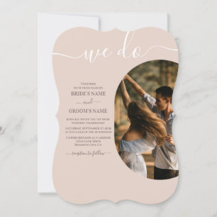 Dusty Pink We Do Minimalist Photo Wedding Invitation