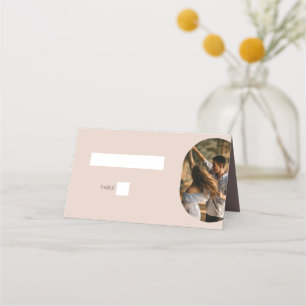Dusty Pink We Do Minimalist Photo Wedding Place Card