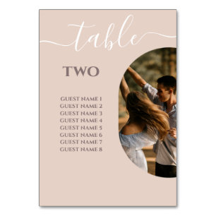 Dusty Pink We Do Minimalist Photo Wedding  Table Number