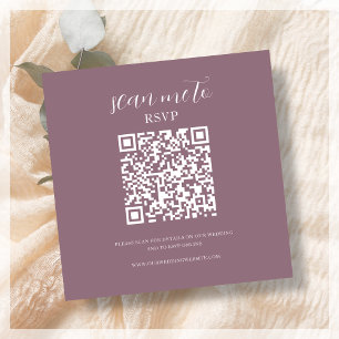Dusty Pink   Wedding RSVP QR Code Enclosure Card
