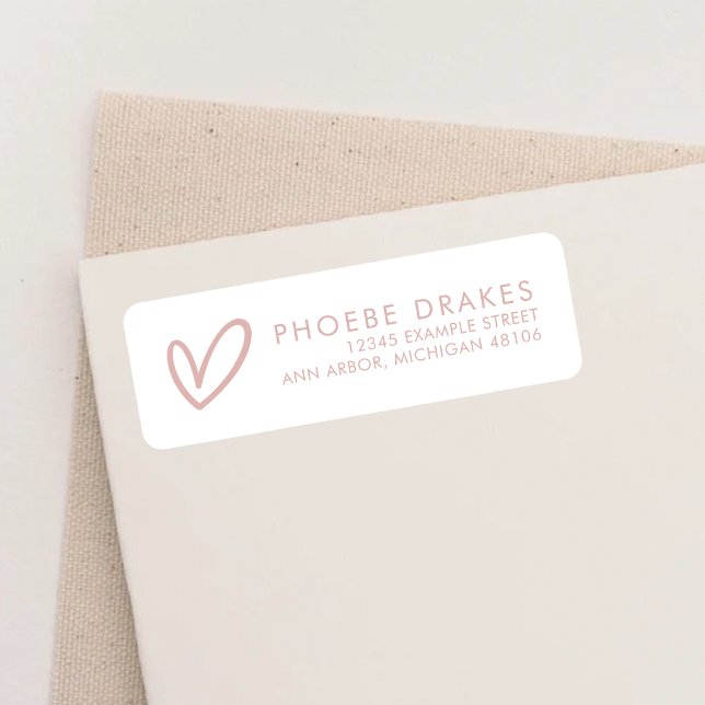 Dusty Pink & White Bridal Shower Return Address (Creator Uploaded)