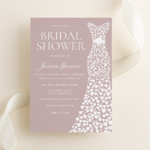 Dusty Pink & White Dress Bridal Shower Invitation