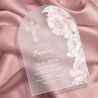 Dusty Pink White Peonies Arch Baptism
