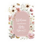 Dusty Pink Wildflower Baby in Bloom Shower Welcome