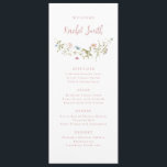 Dusty Pink Wildflower Boho Wedding Guest Name Menu<br><div class="desc">Elegant delicate watercolor wildflower design,  with custom your own guest name. Pastel palettes of soft blush pink,  off white,  beige,  dusty blue,  dusty pink,  and botanical greenery,  simple and romantic. Great floral wedding menus for modern rustic wedding,  country garden wedding,  and boho wedding in spring and summer.</div>
