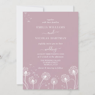 Dusty Pink Wildflower Boho Wedding Invitation