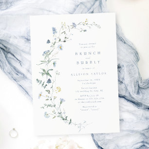 Dusty Pink Wildflower Rustic Boho Bridal Shower Invitation