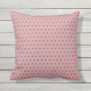 Dusty Pink with Blue Polka Dots Cushion