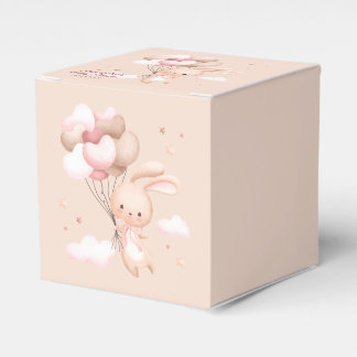 Dusty Pink Woodland Bunny Baby Shower Favour Box