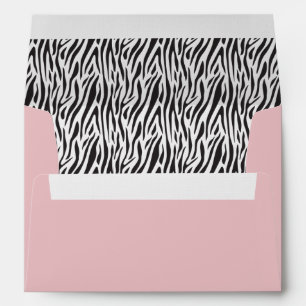 Dusty Pink Zebra Print Sender and Return Address Envelope