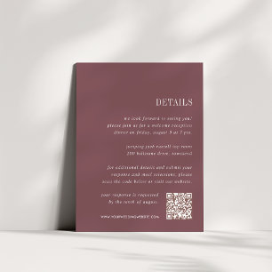 Dusty Plum   All-in-One Wedding Details Enclosure Card