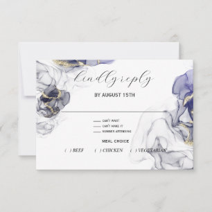 Dusty Plum Fluid Ink RSVP Card