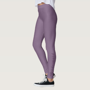 Dusty Plum & Inky Purple Bridesmaid Fall Wedding Leggings