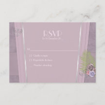Dusty plum, pale purple and floral wedding RSVP