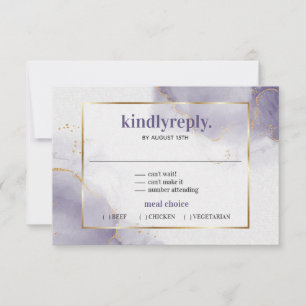 Dusty Plum Purple Minimalist  RSVP Card