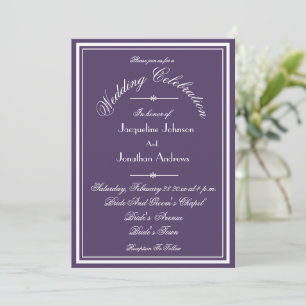 Dusty Purple All In One RSVP Email Website Wedding Invitation