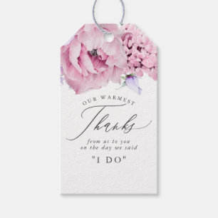 Dusty Purple and Pink Flowers Elegant Thank You Gift Tags