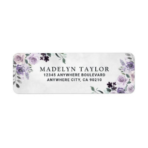 Dusty Purple and Silver Gray Floral Rustic Wedding