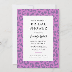 Dusty Purple Animal Print Bridal Shower Invitation