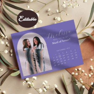 Dusty Purple Arch Bridesmaid Proposal Card