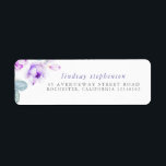 Dusty Purple Blooms Elegant Watercolor<br><div class="desc">Dusty purple flowers address labels</div>