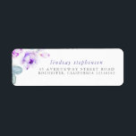 Dusty Purple Blooms Elegant Watercolor<br><div class="desc">Dusty purple flowers address labels</div>
