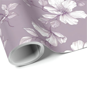 Dusty Purple Chinoiserie Decoupage Wrapping Paper