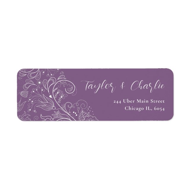 Dusty Purple Elegant Floral Wedding (Front)