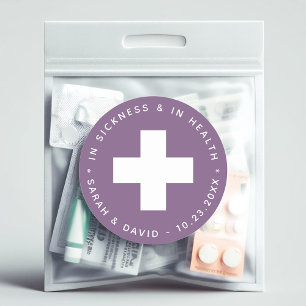 Dusty Purple Emergency Kit In Sickness & in Health Classic Round Sticker