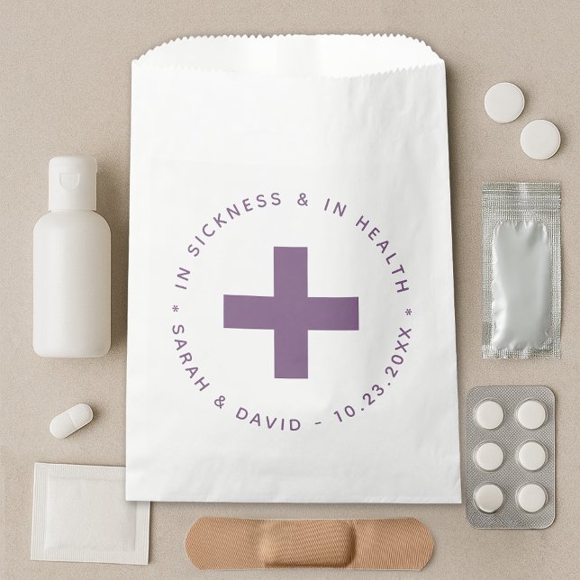 Dusty Purple Emergency Kit In Sickness & in Health Favour Bags (Creator Uploaded)