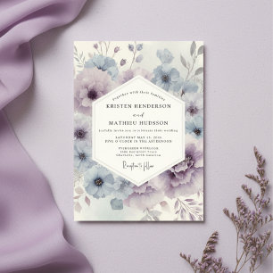 Dusty Purple Ethereal Bloom Wedding Invitation