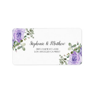 Dusty Purple Eucalyptus Botanical Address Label