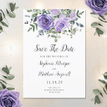 Dusty Purple Eucalyptus Botanical Wedding Save The Date<br><div class="desc">These save the date cards feature a watercolor floral design with dusty purple roses and eucalyptus foliage. Personalise them with your text.</div>