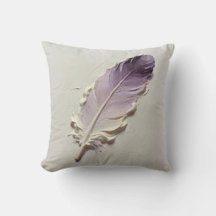 Dusty Purple Feather Lavender Modern Decor Cushion