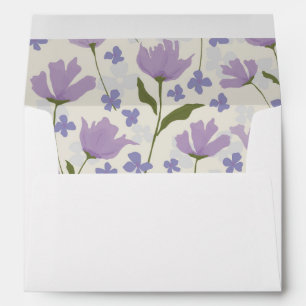 Dusty Purple Floral Custom Invitation Envelope