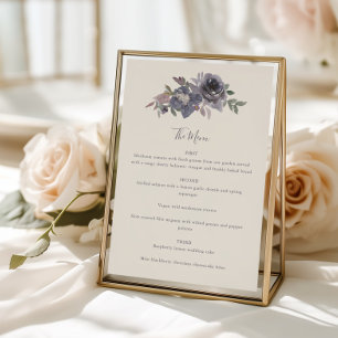 Dusty Purple Floral Watercolor Wedding Custom  Menu
