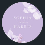 Dusty Purple Floral Wedding Classic Round Sticker<br><div class="desc">Dusty Purple Floral Wedding Classic Round Sticker

See matching collection in Niche and Nest Store</div>
