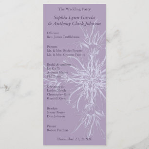 Dusty Purple Floral Wedding Program Programme